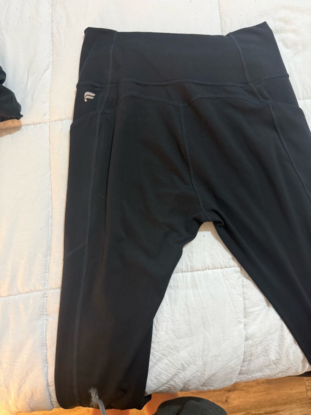 Fabletics Long Black Leggings with Pockets size Medium
